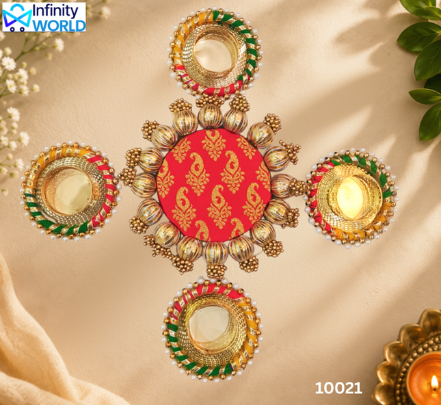 Rangoli - 6"  - Reversible (Red And Green) (10021)