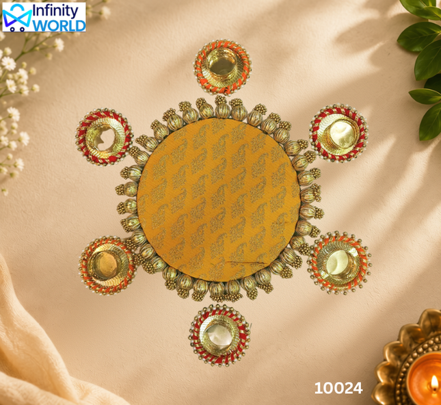 Rangoli - 11" - Reversible - Red and Yellow  (10024)