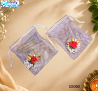 Silver Red Flower Coin Pouch (Set Of 2) - (10092)