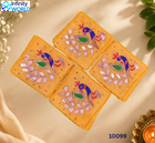 Yellow Gotapatti Coin Pouch (Set Of 4) - (10099)