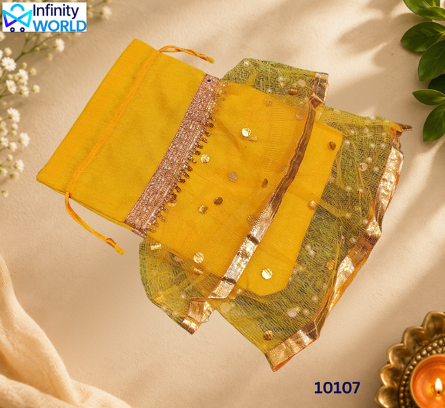 Yellow Frock Potli - (10107)