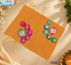 Yellow Jute Flower Jute Potli - (10111)