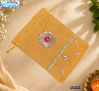 Yellow Jute Gota Flower Potli - (10112)