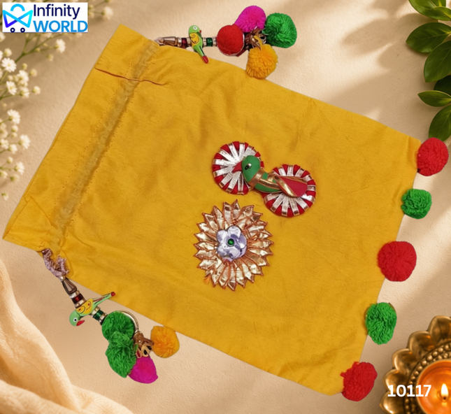 Yellow Parrot Potli - (10117)