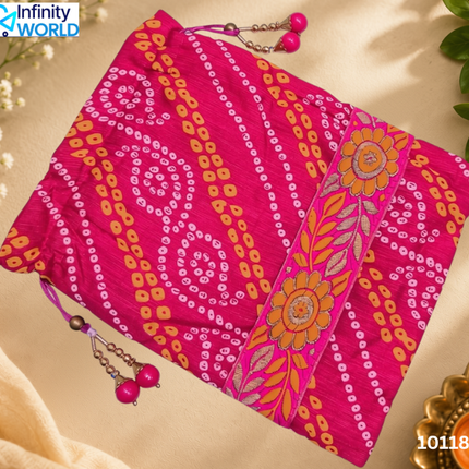 Pink Leheriya Potli - (10118)