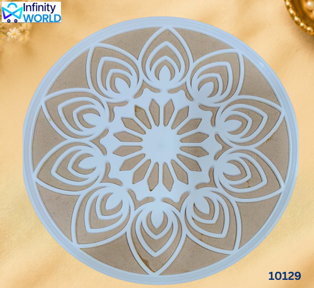 Rangoli Plate - Flower Leaf  - 10" (10129)