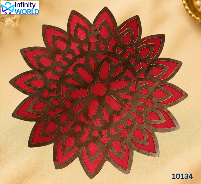 Rangoli - Red Flower - 12" (10134)