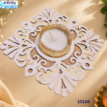 Flower Cutout Mdf Tealight Candle Holder - (10156)