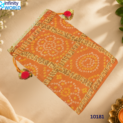 Bandhej Checks Potli (Set Of 10) - (10181)