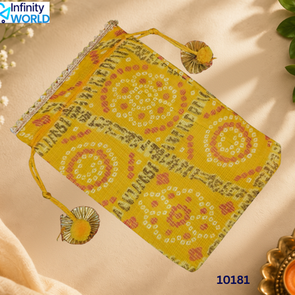 Bandhej Checks Potli (Set Of 10) - (10181)