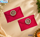 Pink Small Coin Pouch With Pink Stone (Set Of 6) - (10320)
