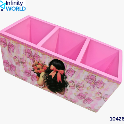 Girl Bow Mdf Organiser - (10426)