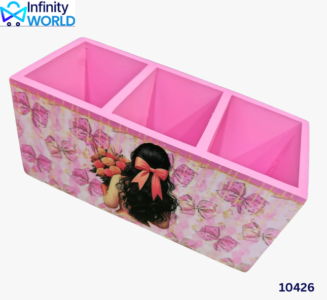 Girl Bow Mdf Organiser - (10426)