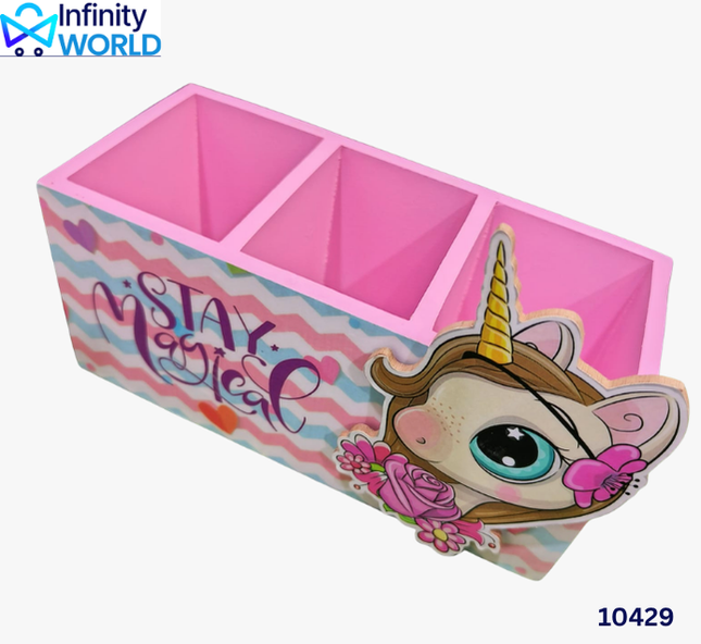 Unicorn Motif Mdf Organiser - (10429)
