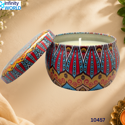 Mandala Tin Scented Candle - (10457)