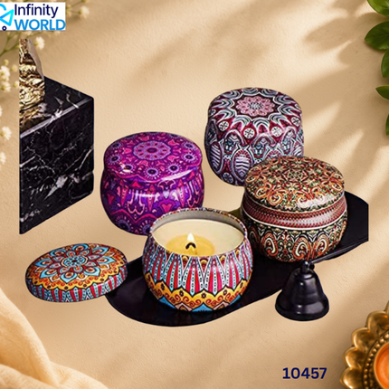 Mandala Tin Scented Candle - (10457)