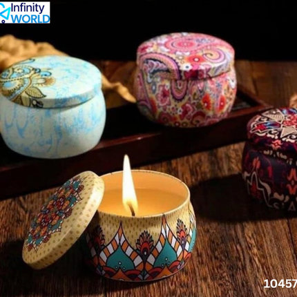 Mandala Tin Scented Candle - (10457)