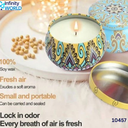 Mandala Tin Scented Candle - (10457)