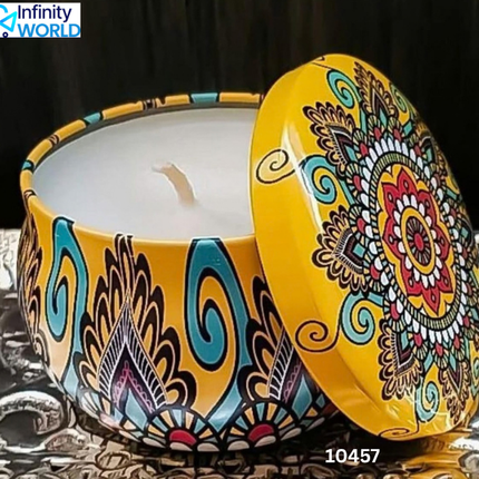 Mandala Tin Scented Candle - (10457)