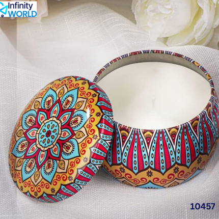 Mandala Tin Scented Candle - (10457)
