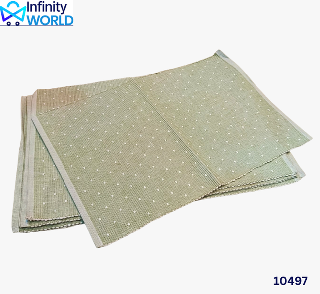 Sea Green Polka Dot Dining Mat Set  - (10497)