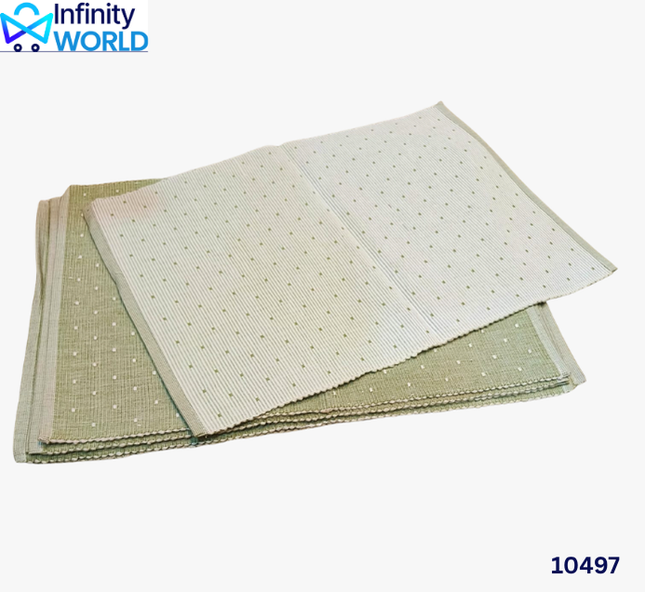 Sea Green Polka Dot Dining Mat Set  - (10497)