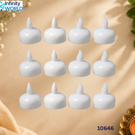 White Led Water Sensor Diya (Set Of 12) - (10646)