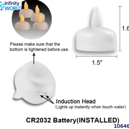 White Led Water Sensor Diya (Set Of 12) - (10646)