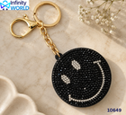 Rhinestone Smiley Keychain - (10649)