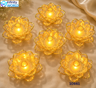 Golden Led Lotus (Set Of 6) - (10661)