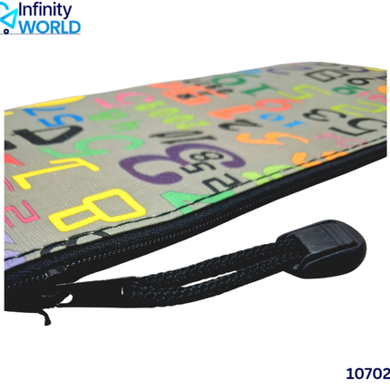 Grey Numeric Print Pouch - (10702)