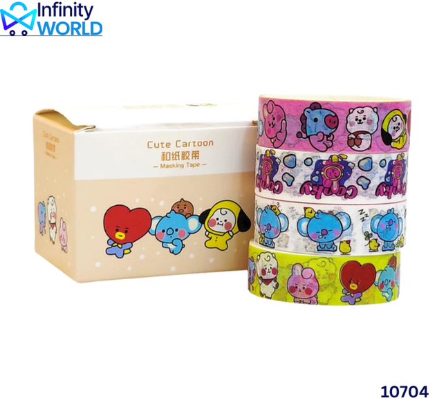 Printed Washi Tape (Set Of 6) - (10704)