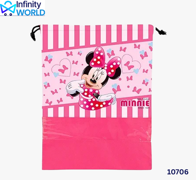 Drawstring Minnie Mouse Shoe Pouch - (10706)