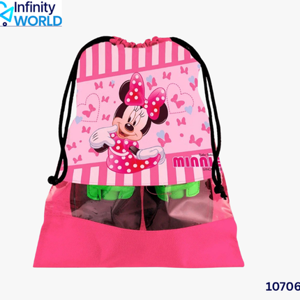 Drawstring Minnie Mouse Shoe Pouch - (10706)
