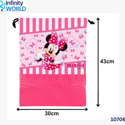 Drawstring Minnie Mouse Shoe Pouch - (10706)