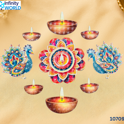 Rangoli - Diya - 3D  (10709)