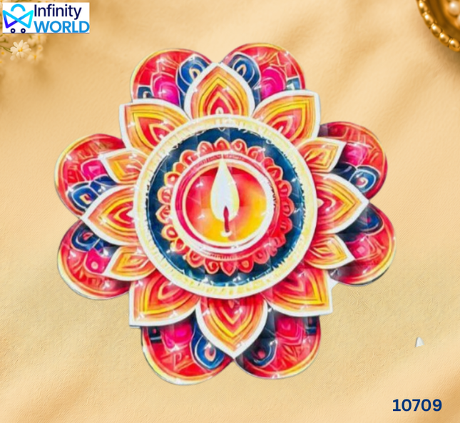 Rangoli - Diya - 3D  (10709)