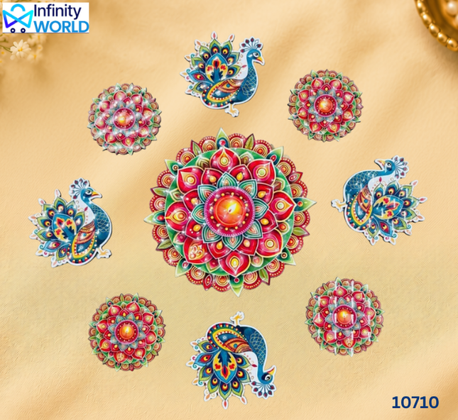 Rangoli - Peacock - 3D (10710)