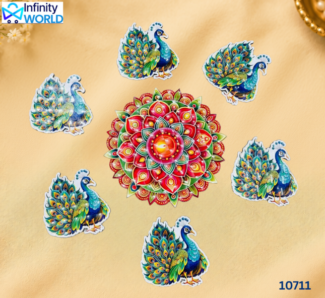 Rangoli - Peacock - 3D (10711)