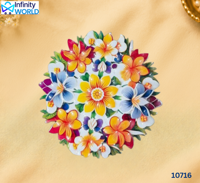 Rangoli - Yellow Flower - 3D (10716)