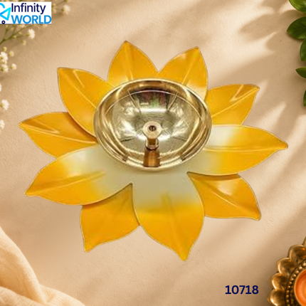 Lotus Yellow Brass Diya (Set Of 4) - (10718)