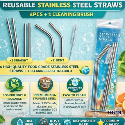 Stainless Steel Straw Set - (10719)