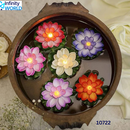 Floating Led Lotus (Set Of 6) - (10722)