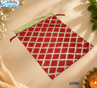 Multicolour Gota Checks Potli (Set Of 4) - (10762)