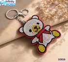 Rhinestone Teddy Keychain - (10816)