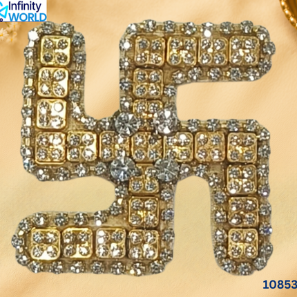 Golden Stone Swastik - (10853)