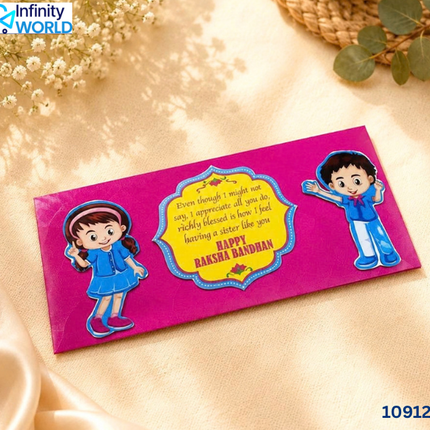 Happy Raksha Bandhan Pink Envelope - (10912)