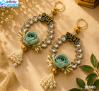 Green Flower Stone Shubh Labh Hanging - (10940)