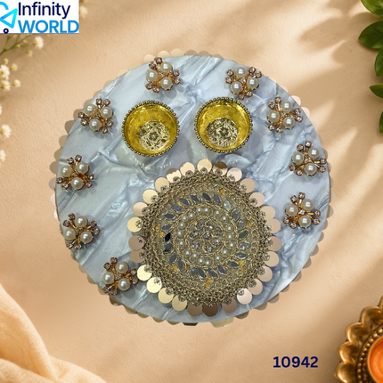 White Resin Tilak Platter - (10942)