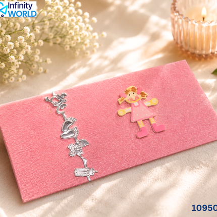 Pink Doll With Silver Lace Envelope - (10950)
